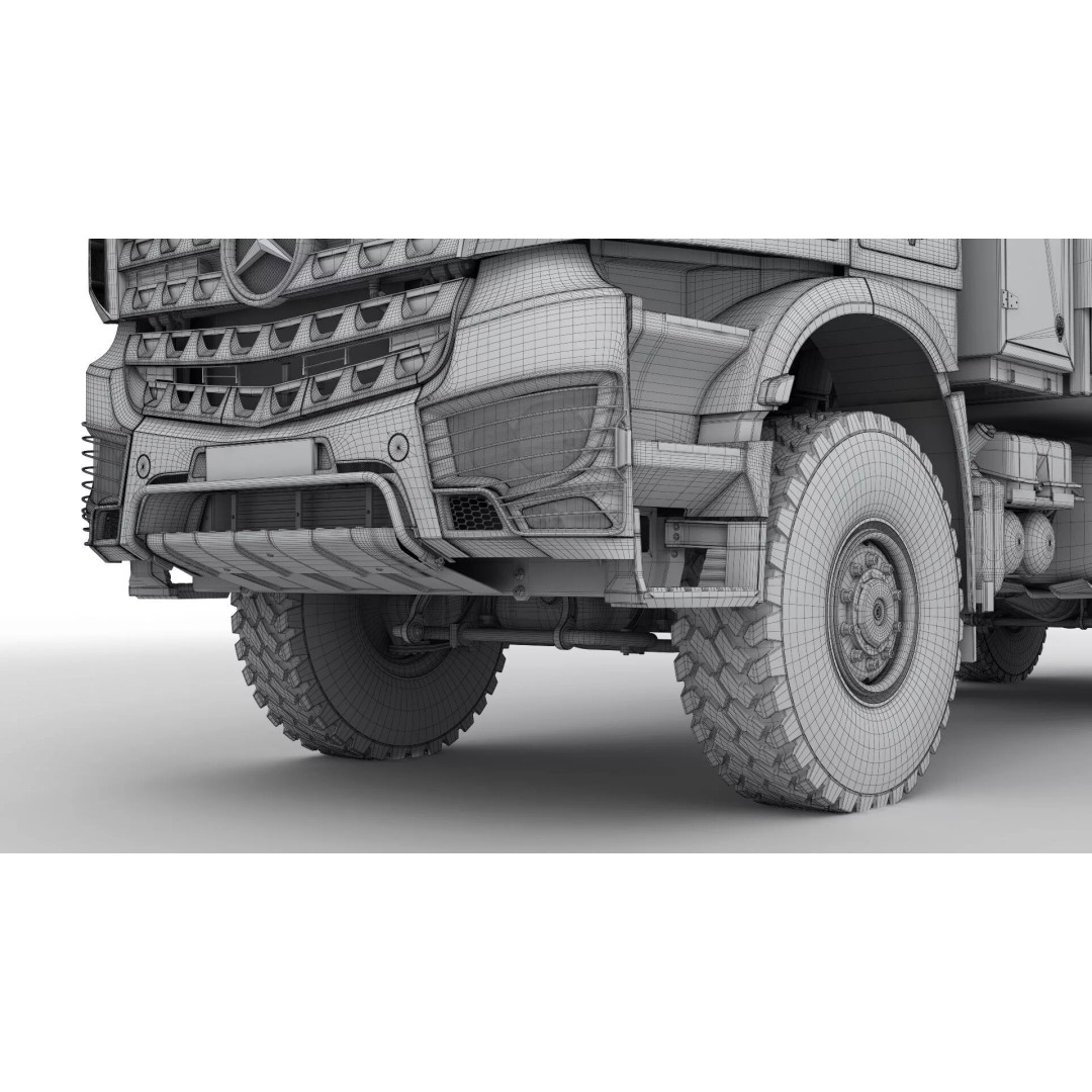 Mercedes Arocs Military 6X6 3D Model – Realistic Truck Asset, FBX, OBJ - View 24