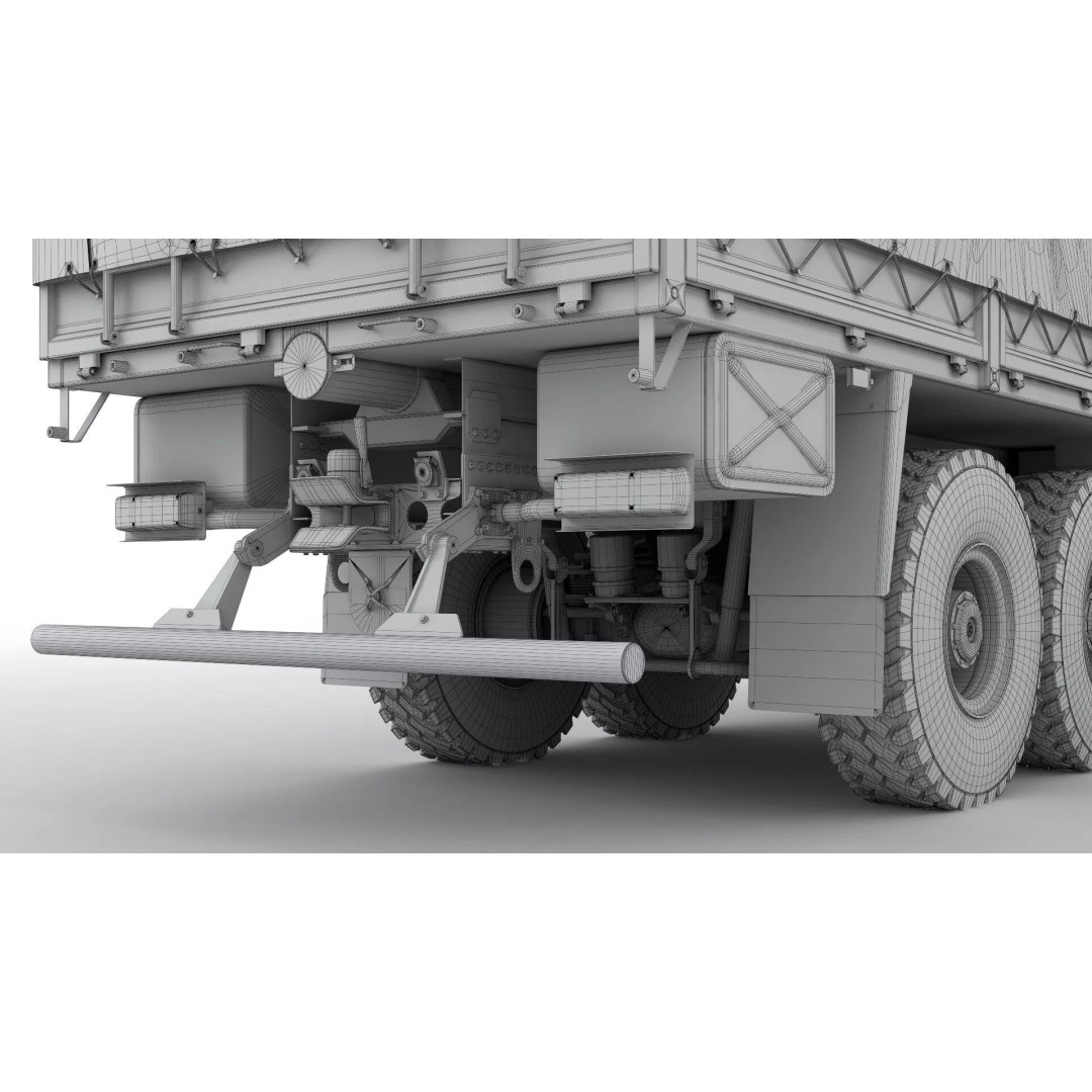 Mercedes Arocs Military 6X6 3D Model – Realistic Truck Asset, FBX, OBJ - View 26