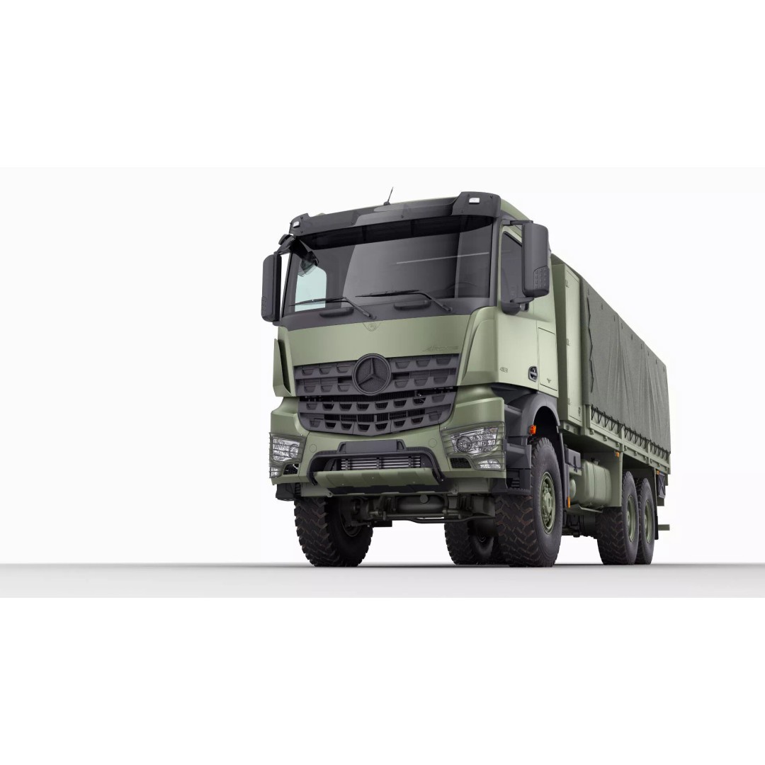 Mercedes Arocs Military 6X6 3D Model – Realistic Truck Asset, FBX, OBJ - View 6