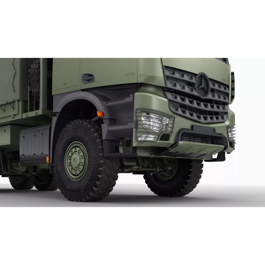Mercedes Arocs Military 6X6 3D Model – Realistic Truck Asset, FBX, OBJ - View 8