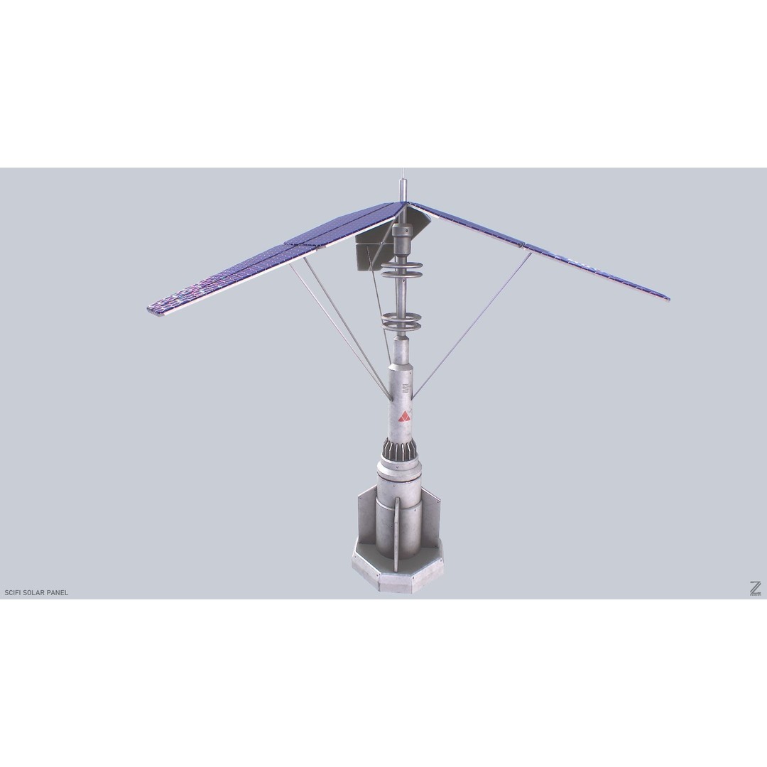 Sci-Fi Solar Panel 3D Model – Low Poly PBR Game Asset, FBX, OBJ - View 5