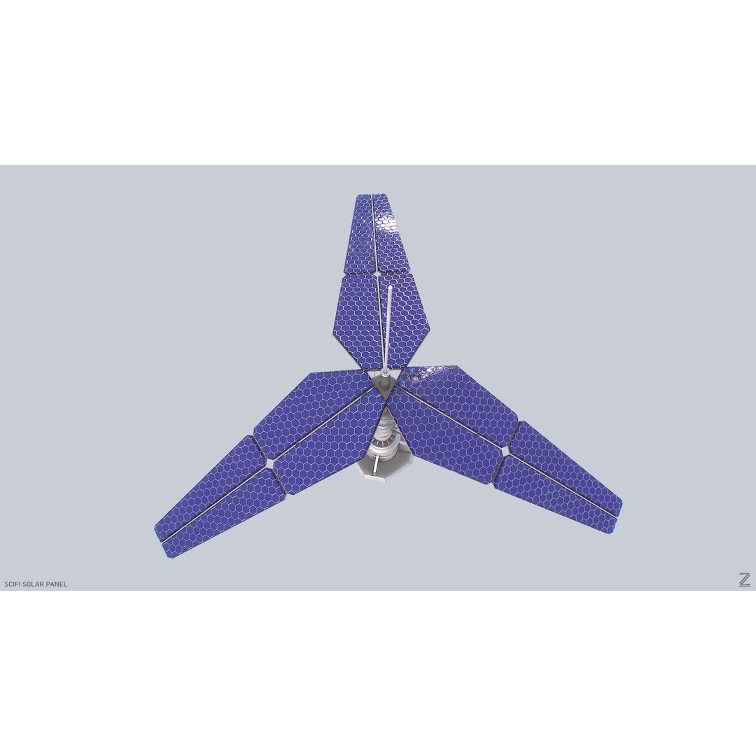Sci-Fi Solar Panel 3D Model – Low Poly PBR Game Asset, FBX, OBJ - View 6