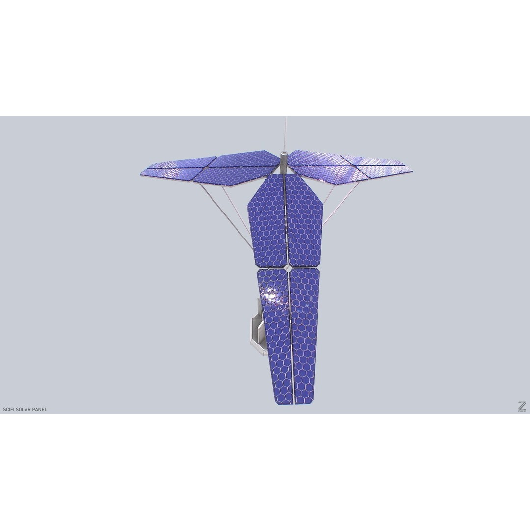 Sci-Fi Solar Panel 3D Model – Low Poly PBR Game Asset, FBX, OBJ - View 7