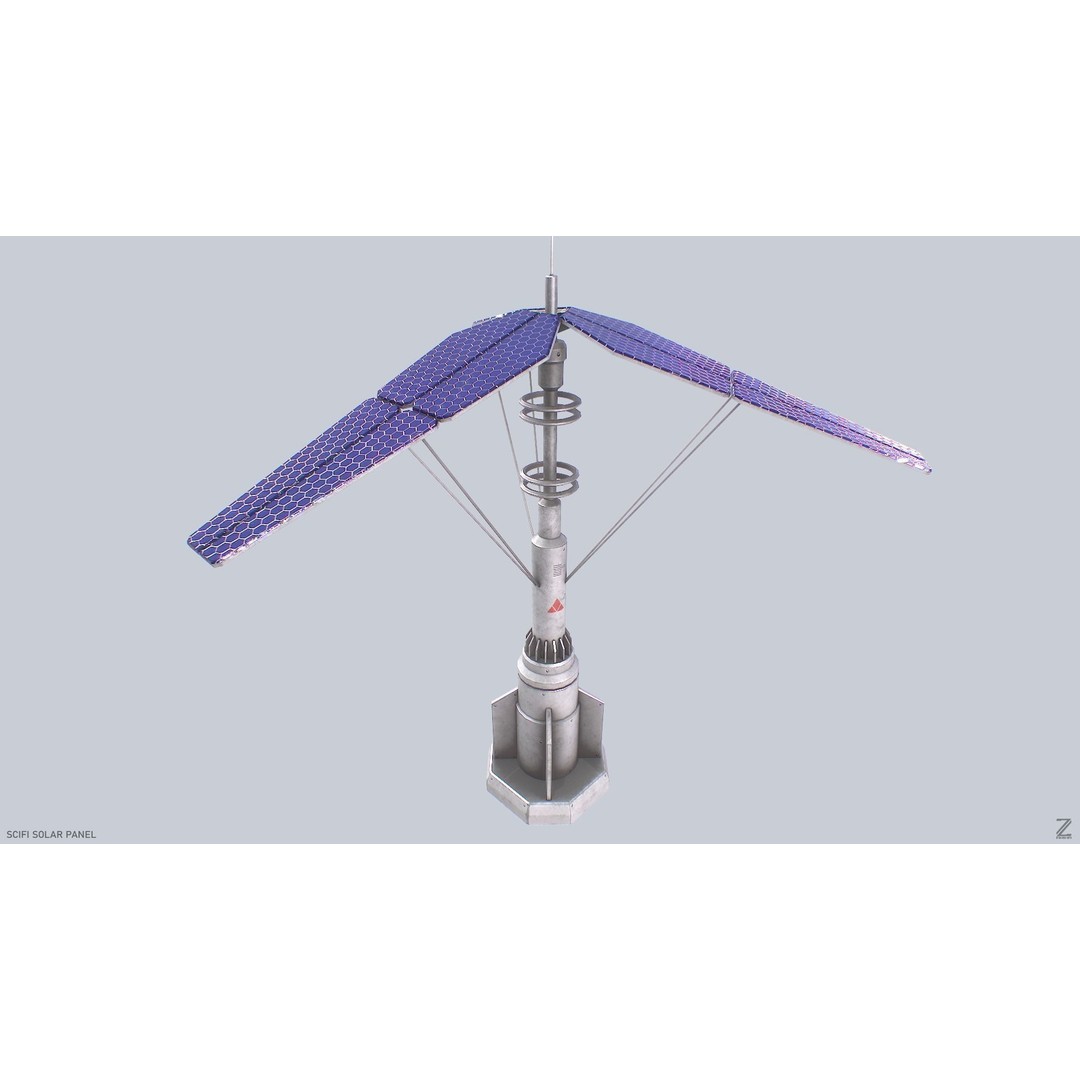 Sci-Fi Solar Panel 3D Model – Low Poly PBR Game Asset, FBX, OBJ - View 8
