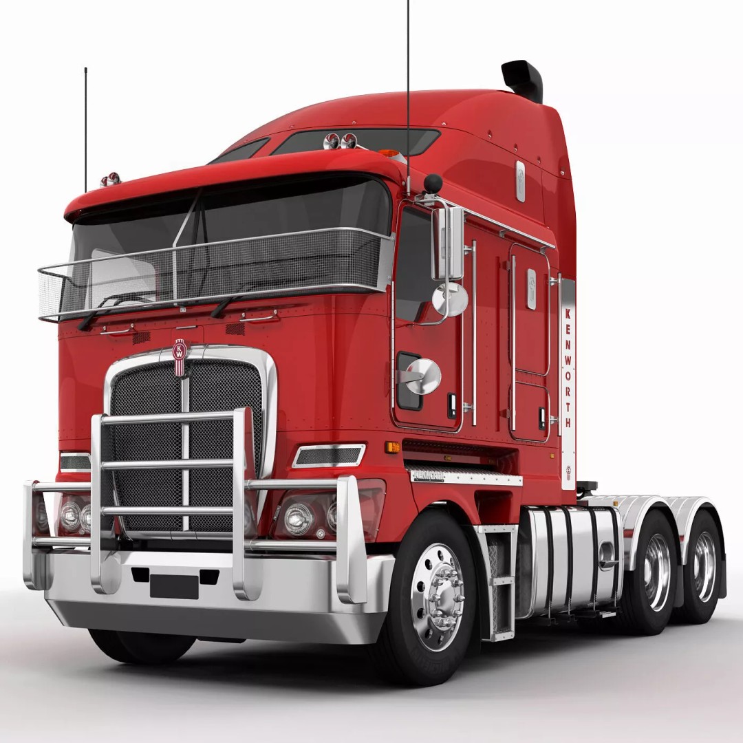 Kenworth K200 Flatbed 3D Model – Realistic Heavy-Duty Truck, FBX, OBJ - View 10