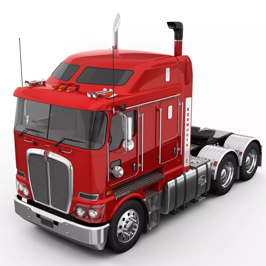 Kenworth K200 Flatbed 3D Model – Realistic Heavy-Duty Truck, FBX, OBJ - View 17