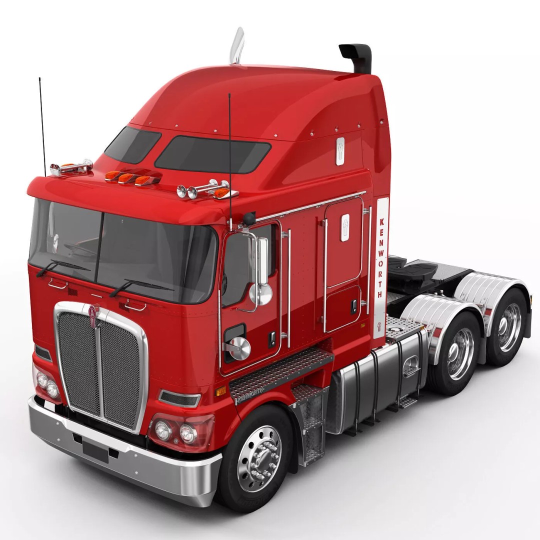 Kenworth K200 Flatbed 3D Model – Realistic Heavy-Duty Truck, FBX, OBJ - View 18