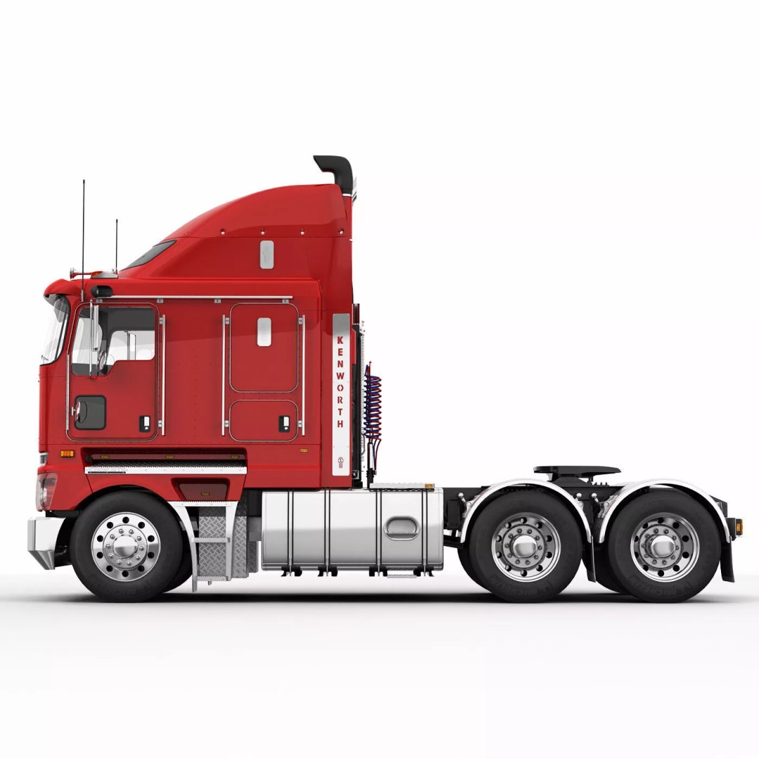 Kenworth K200 Flatbed 3D Model – Realistic Heavy-Duty Truck, FBX, OBJ - View 19