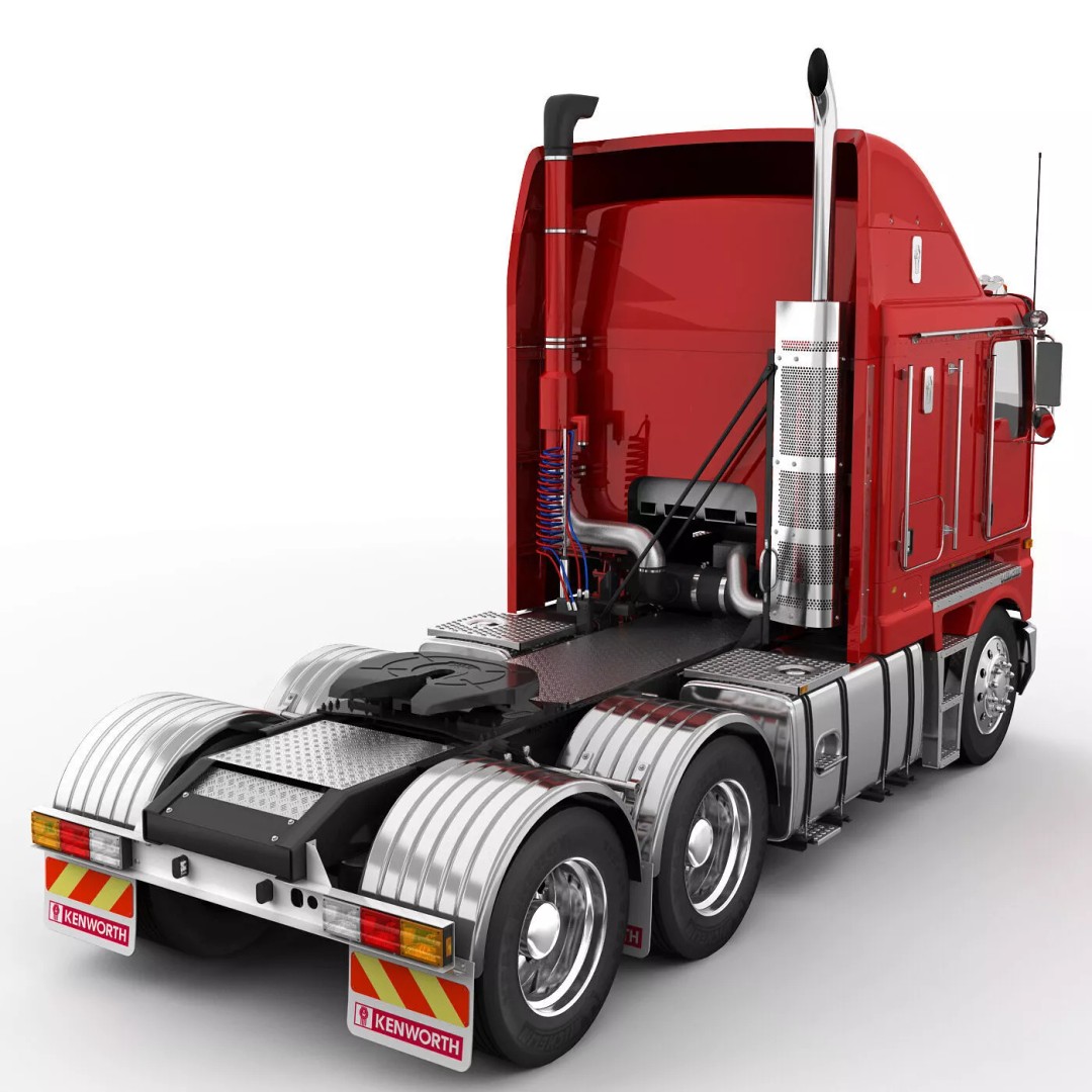 Kenworth K200 Flatbed 3D Model – Realistic Heavy-Duty Truck, FBX, OBJ - View 20