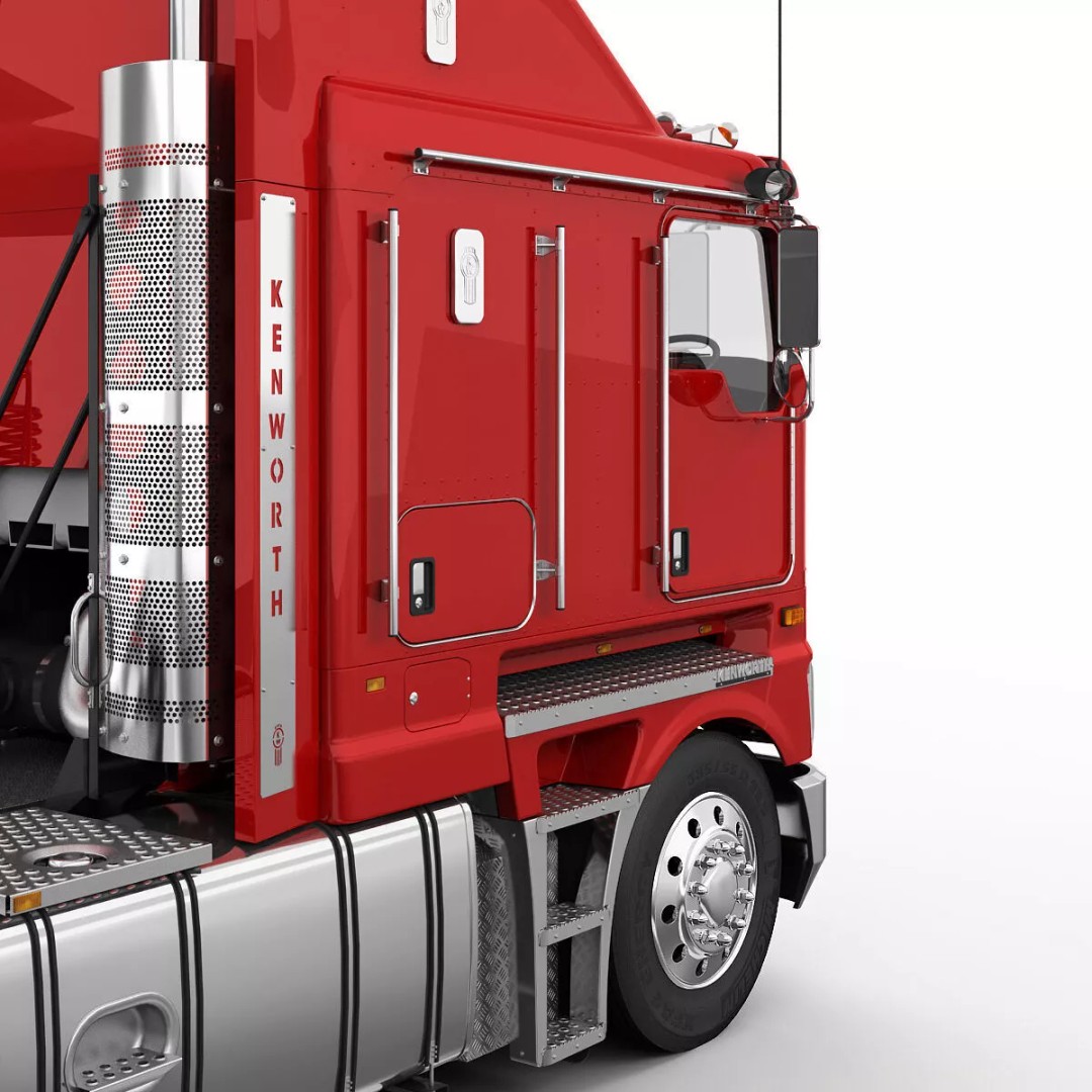 Kenworth K200 Flatbed 3D Model – Realistic Heavy-Duty Truck, FBX, OBJ - View 27
