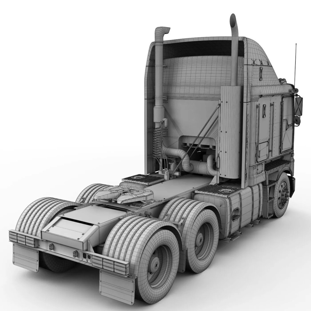 Kenworth K200 Flatbed 3D Model – Realistic Heavy-Duty Truck, FBX, OBJ - View 35