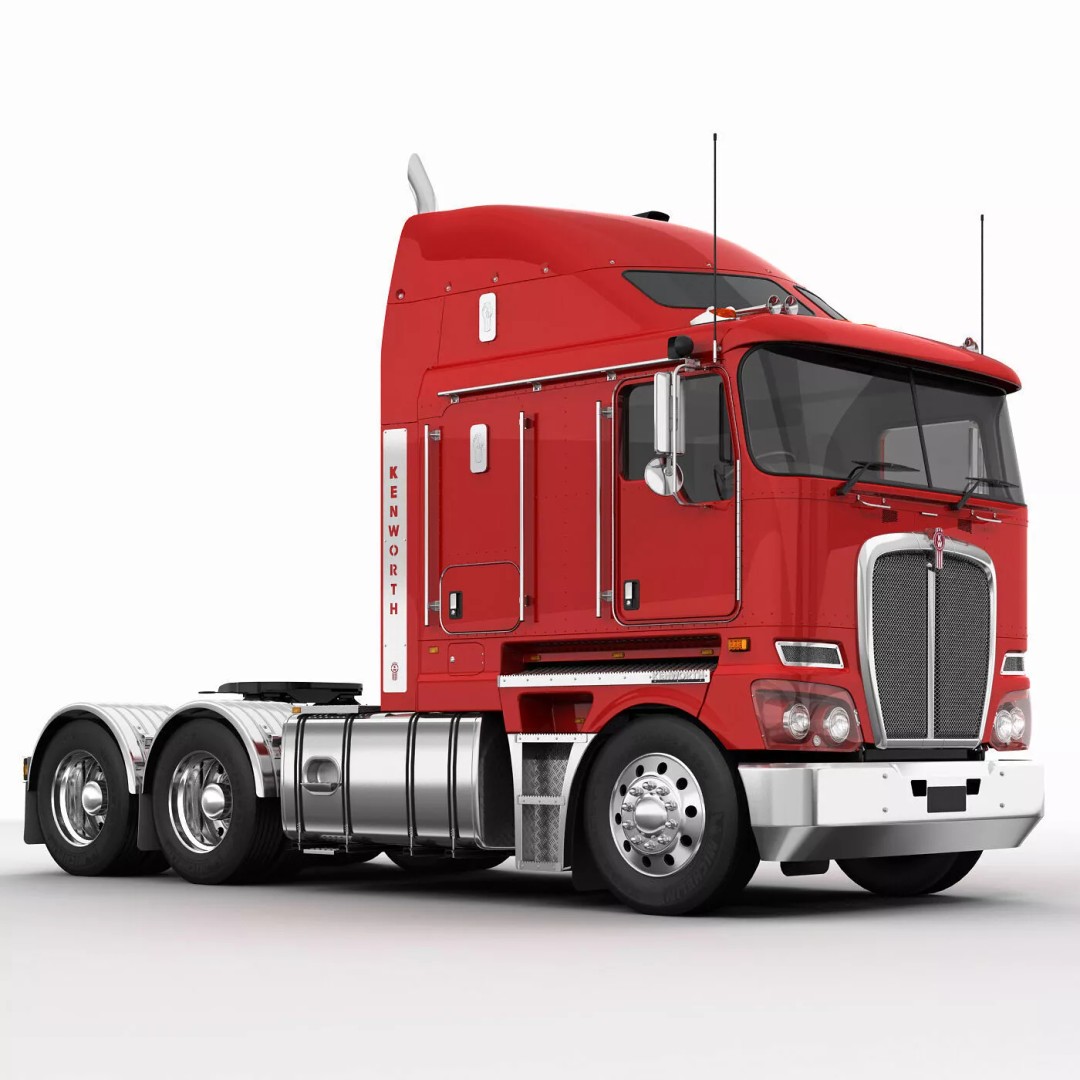 Kenworth K200 Flatbed 3D Model – Realistic Heavy-Duty Truck, FBX, OBJ - View 6