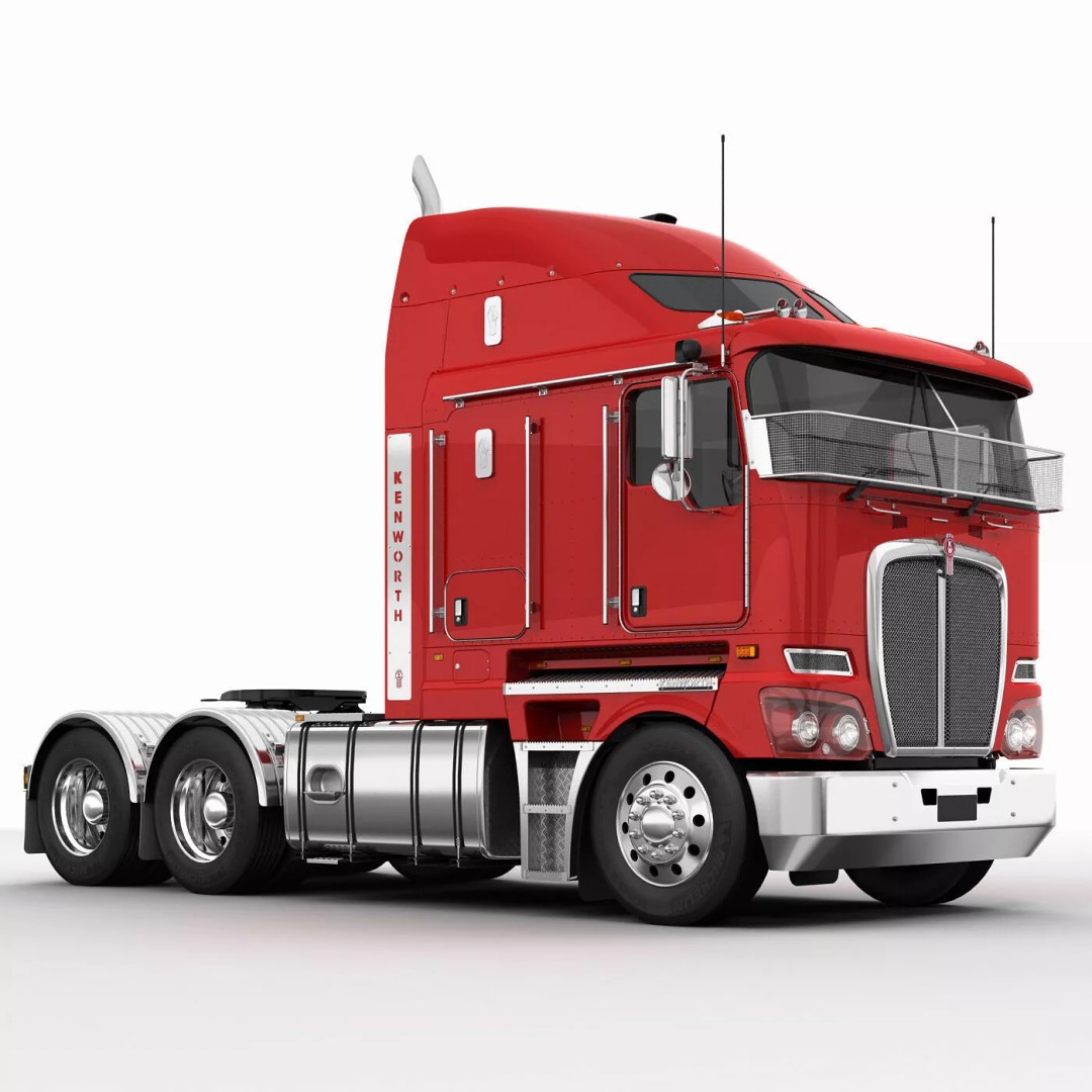 Kenworth K200 Flatbed 3D Model – Realistic Heavy-Duty Truck, FBX, OBJ - View 7