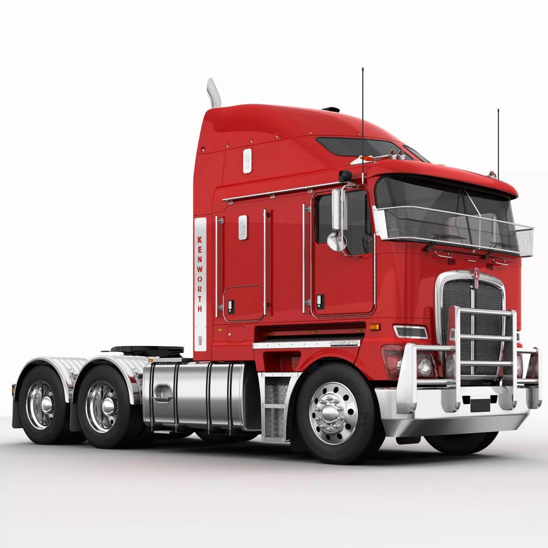 Kenworth K200 Flatbed 3D Model – Realistic Heavy-Duty Truck, FBX, OBJ - View 8