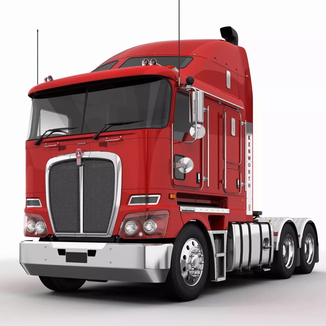 Kenworth K200 Flatbed 3D Model – Realistic Heavy-Duty Truck, FBX, OBJ - View 9