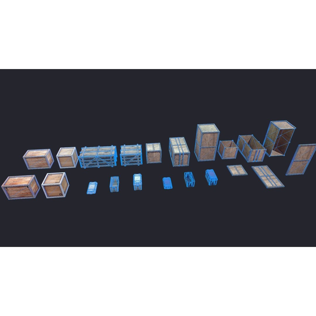 Box 3D Model – Low Poly Industrial Storage Container, FBX