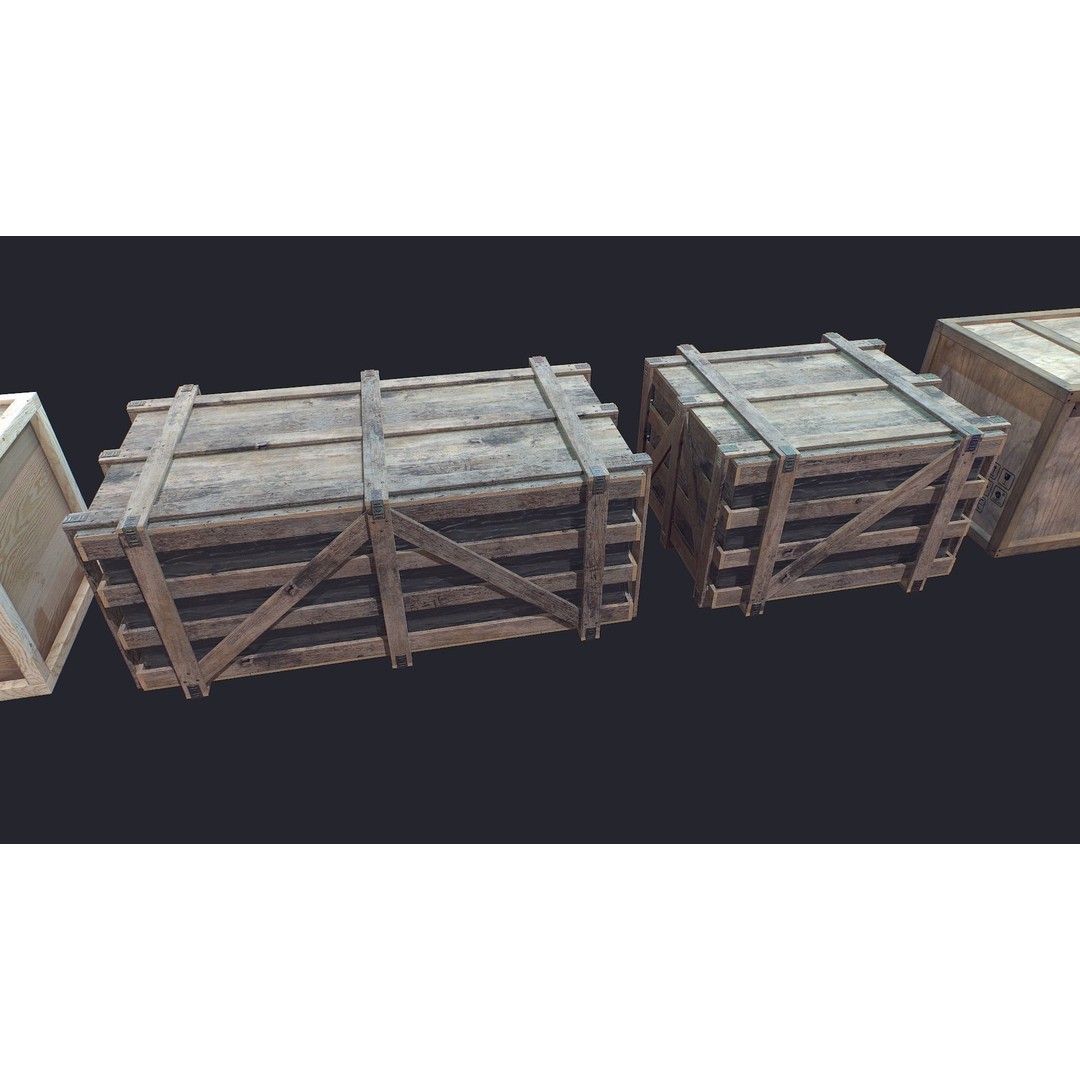 Box 3D Model – Low Poly Industrial Storage Container, FBX - View 4
