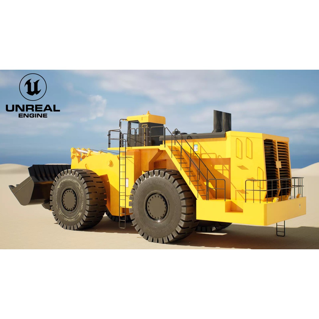 Heavy Wheeled Loader 3D Model – Detailed Industrial Vehicle, FBX - View 10