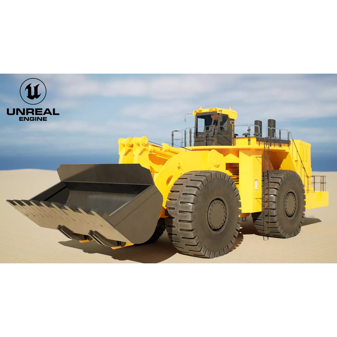 Heavy Wheeled Loader 3D Model – Detailed Industrial Vehicle, FBX - View 11