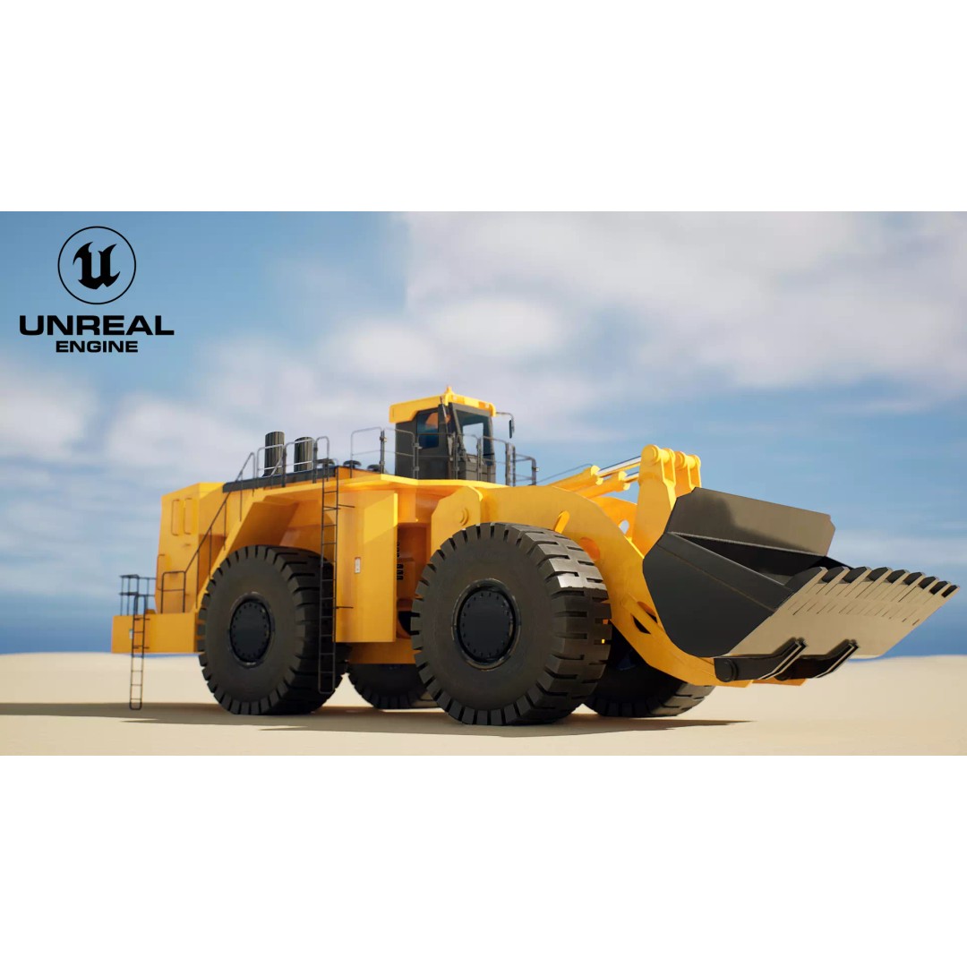 Heavy Wheeled Loader 3D Model – Detailed Industrial Vehicle, FBX - View 12