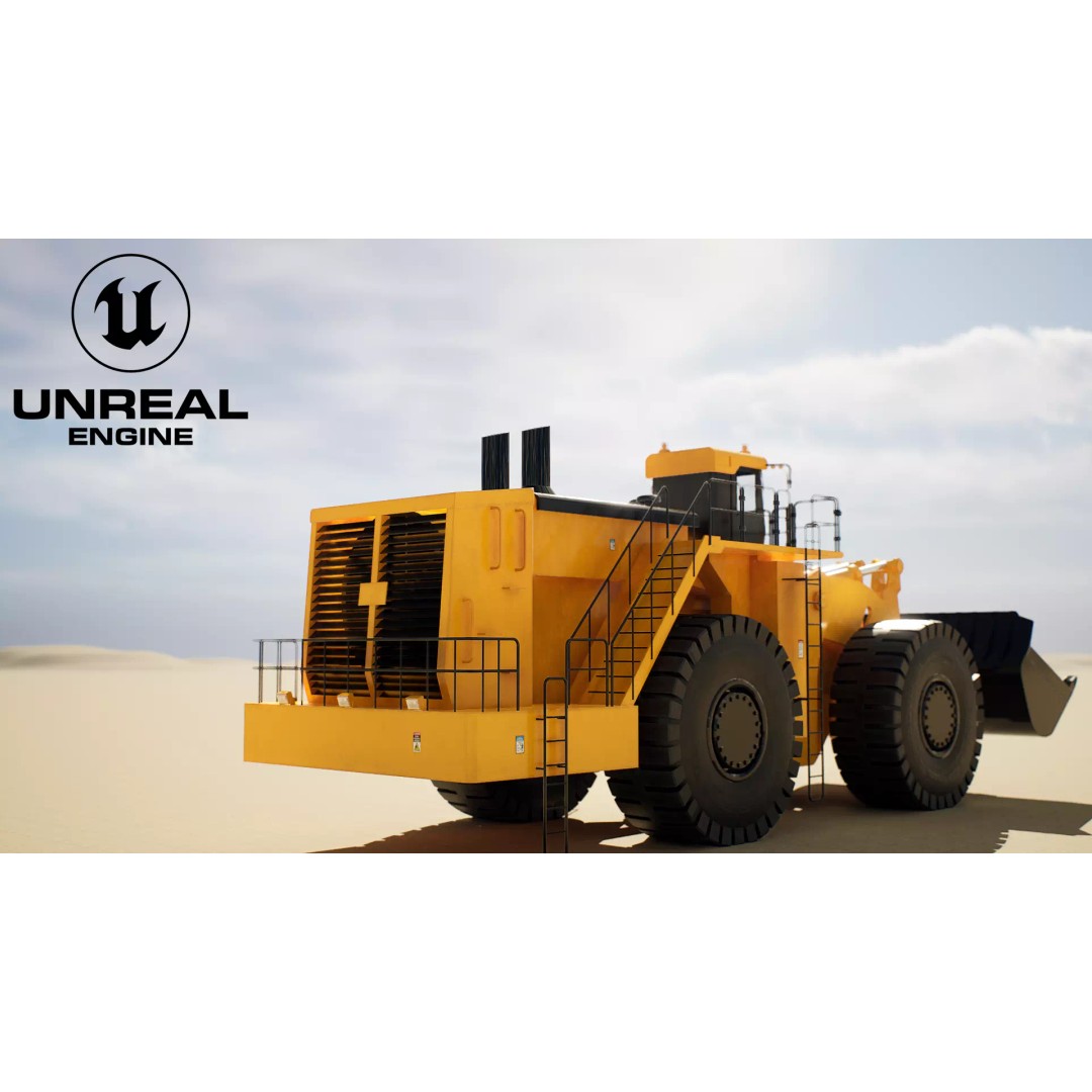 Heavy Wheeled Loader 3D Model – Detailed Industrial Vehicle, FBX - View 13