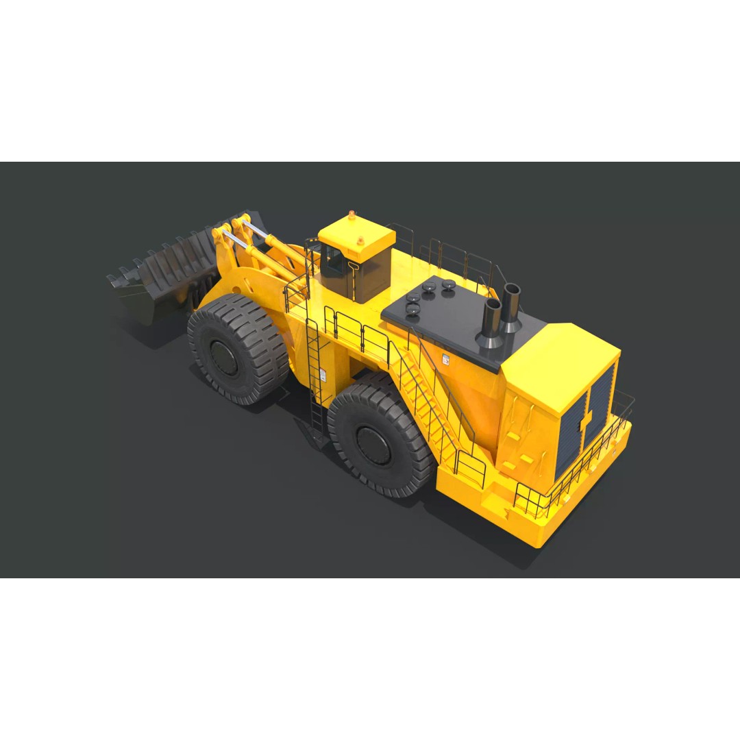 Heavy Wheeled Loader 3D Model – Detailed Industrial Vehicle, FBX - View 14