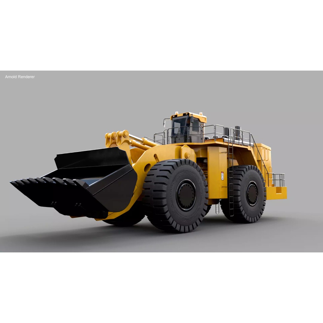 Heavy Wheeled Loader 3D Model – Detailed Industrial Vehicle, FBX - View 2