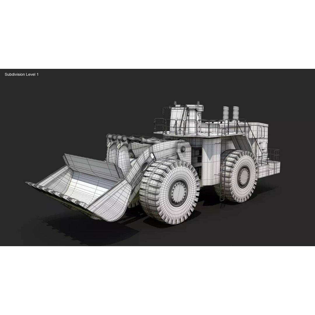 Heavy Wheeled Loader 3D Model – Detailed Industrial Vehicle, FBX - View 21