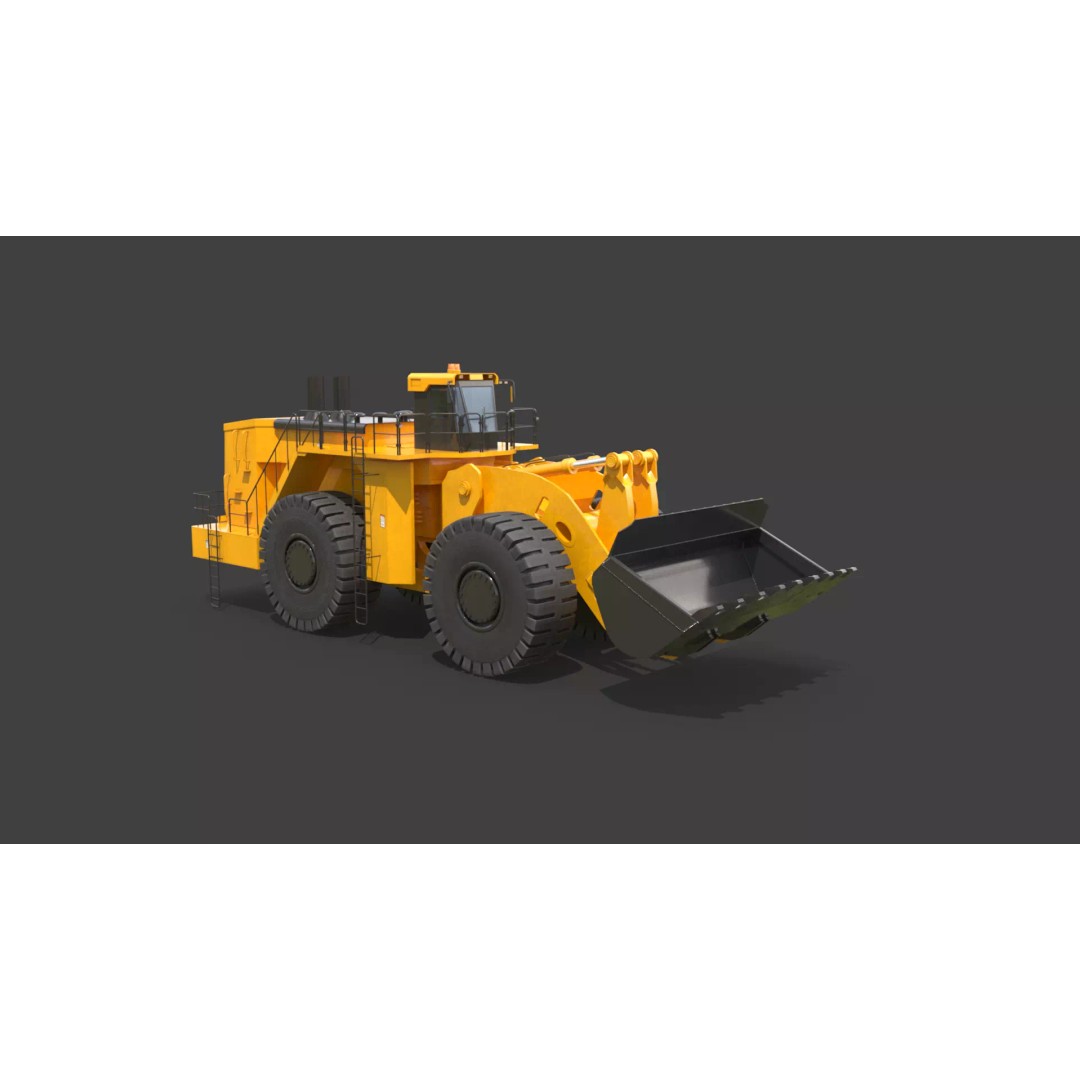 Heavy Wheeled Loader 3D Model – Detailed Industrial Vehicle, FBX - View 26
