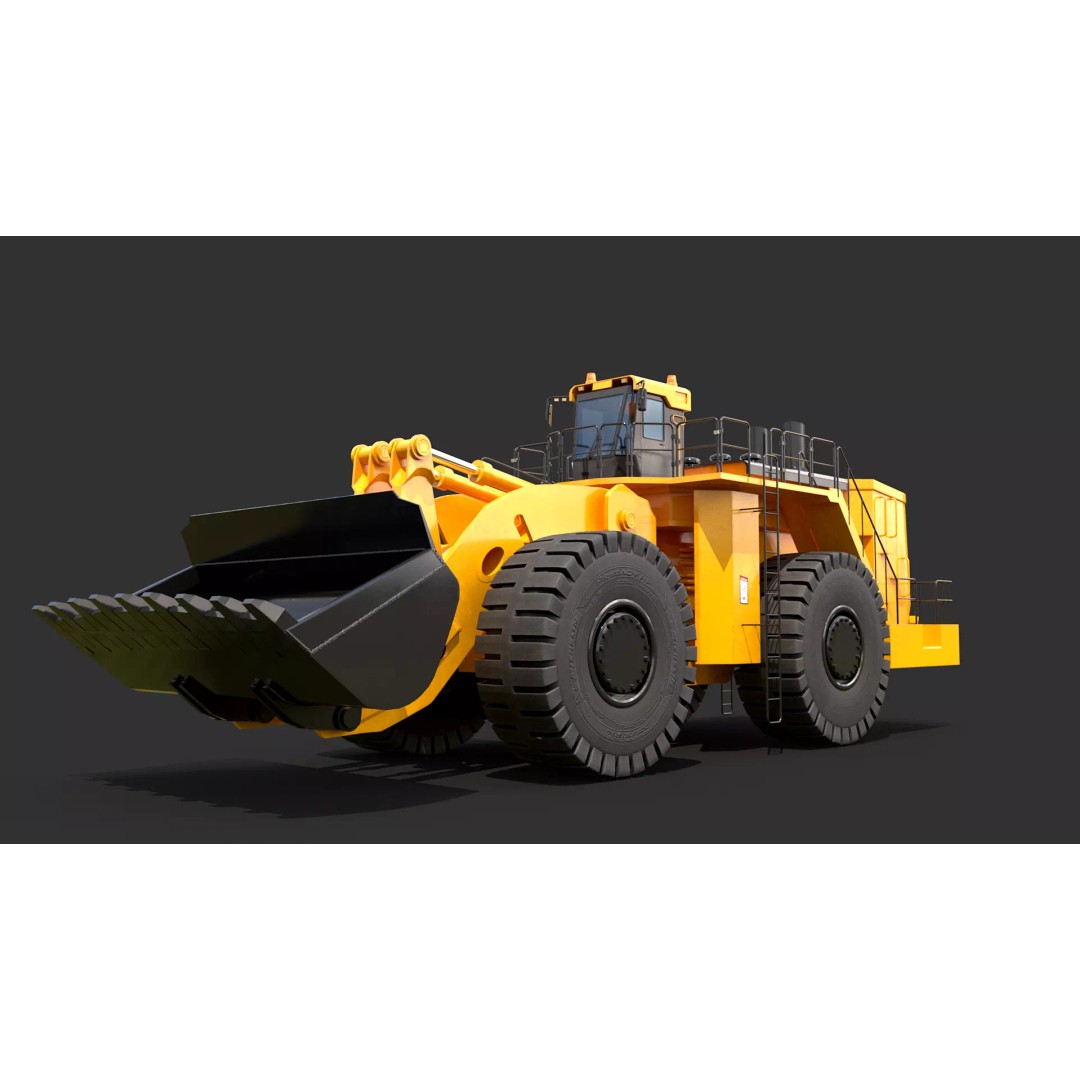 Heavy Wheeled Loader 3D Model – Detailed Industrial Vehicle, FBX - View 3