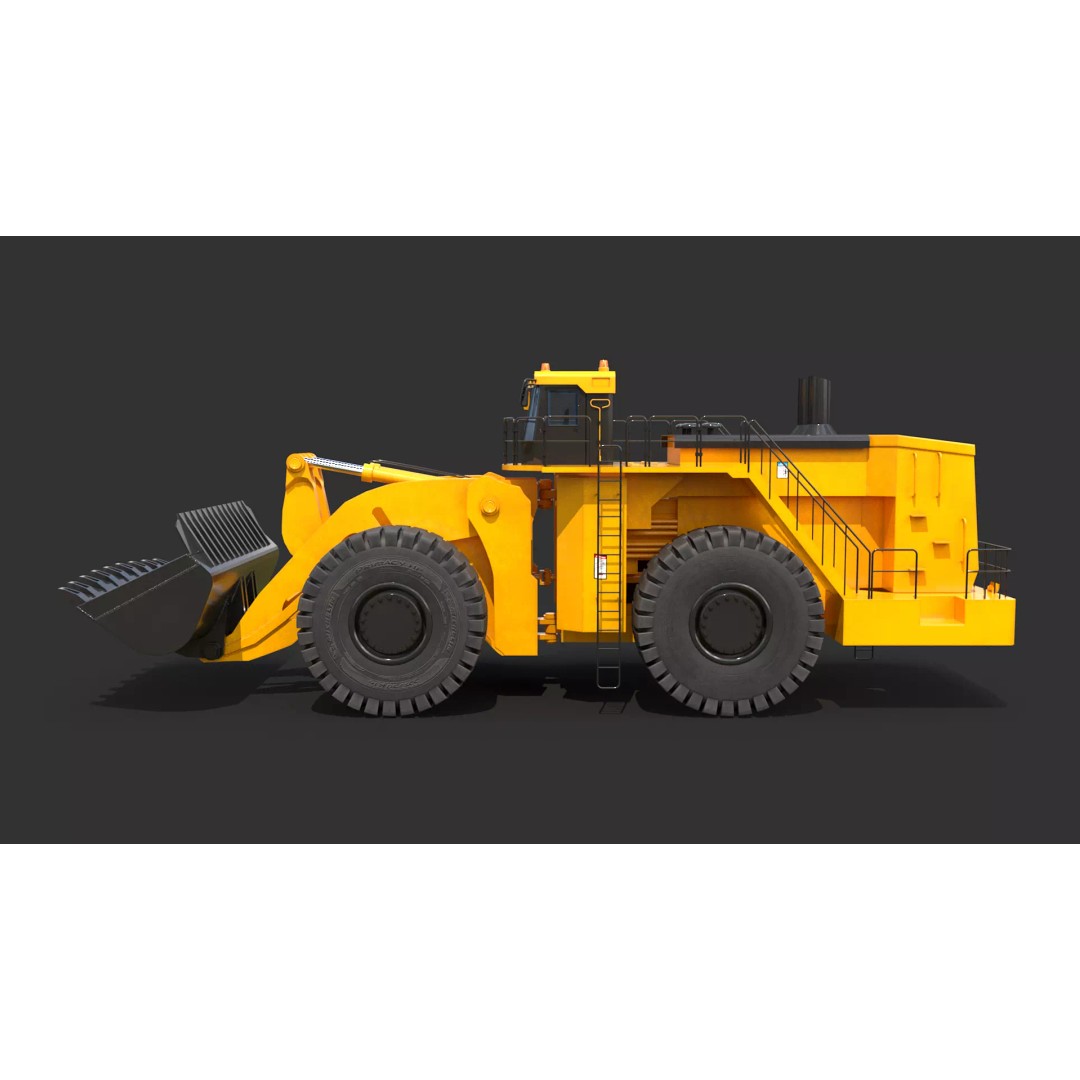 Heavy Wheeled Loader 3D Model – Detailed Industrial Vehicle, FBX - View 4