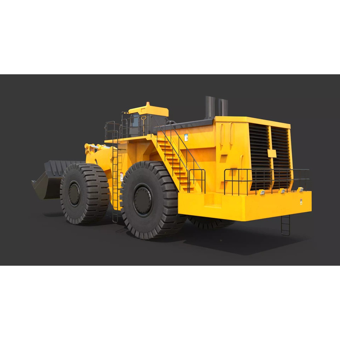 Heavy Wheeled Loader 3D Model – Detailed Industrial Vehicle, FBX - View 5