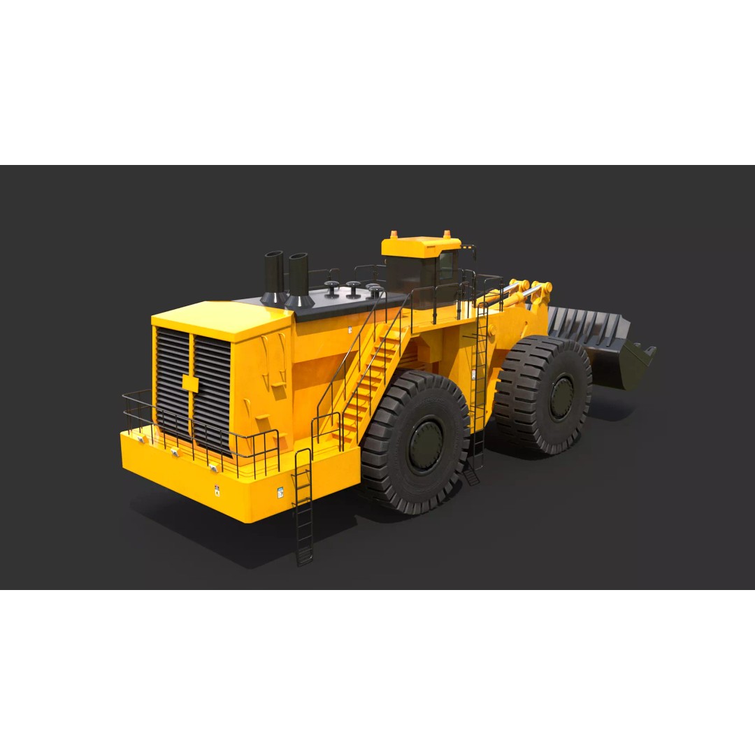 Heavy Wheeled Loader 3D Model – Detailed Industrial Vehicle, FBX - View 6