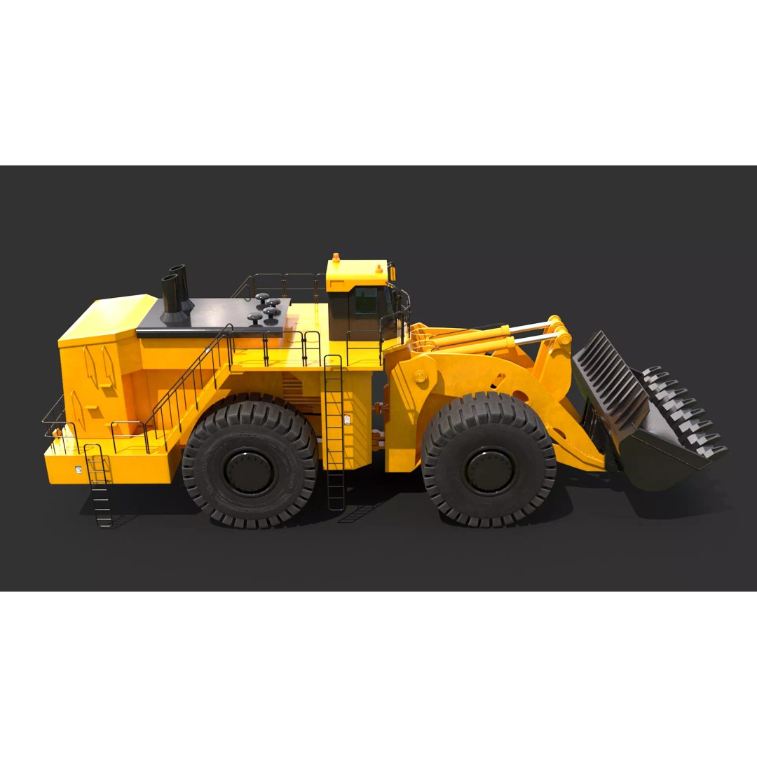 Heavy Wheeled Loader 3D Model – Detailed Industrial Vehicle, FBX - View 7
