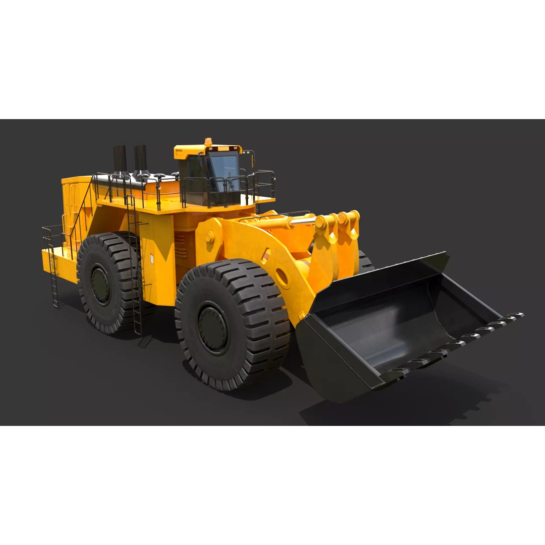 Heavy Wheeled Loader 3D Model – Detailed Industrial Vehicle, FBX - View 8