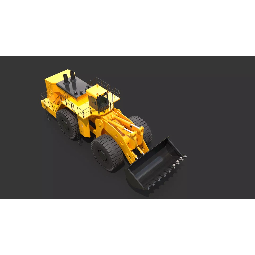 Heavy Wheeled Loader 3D Model – Detailed Industrial Vehicle, FBX - View 9