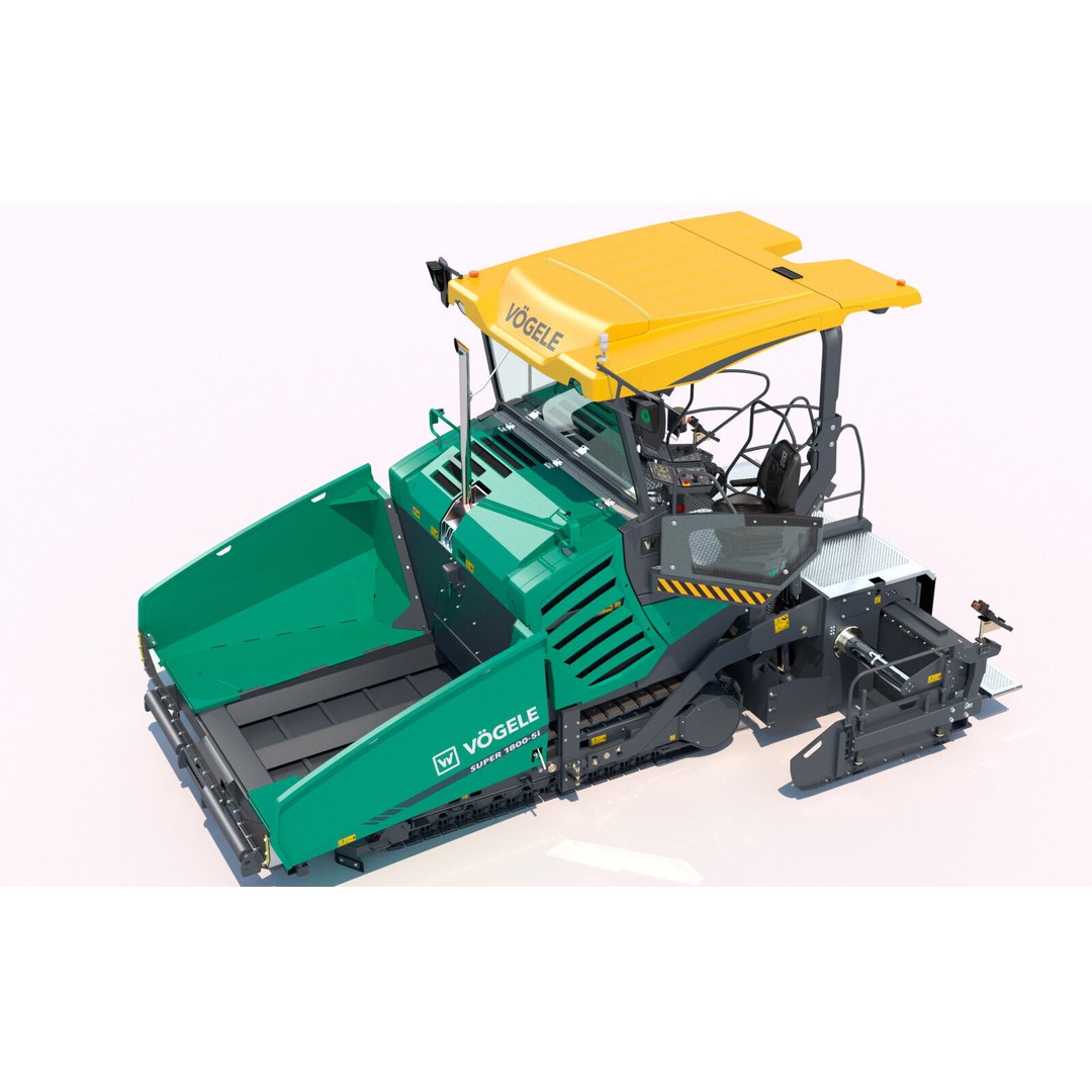 Vogele Super 1800 5i Asphalt Paver 3D Model – PBR Textured, FBX - View 11