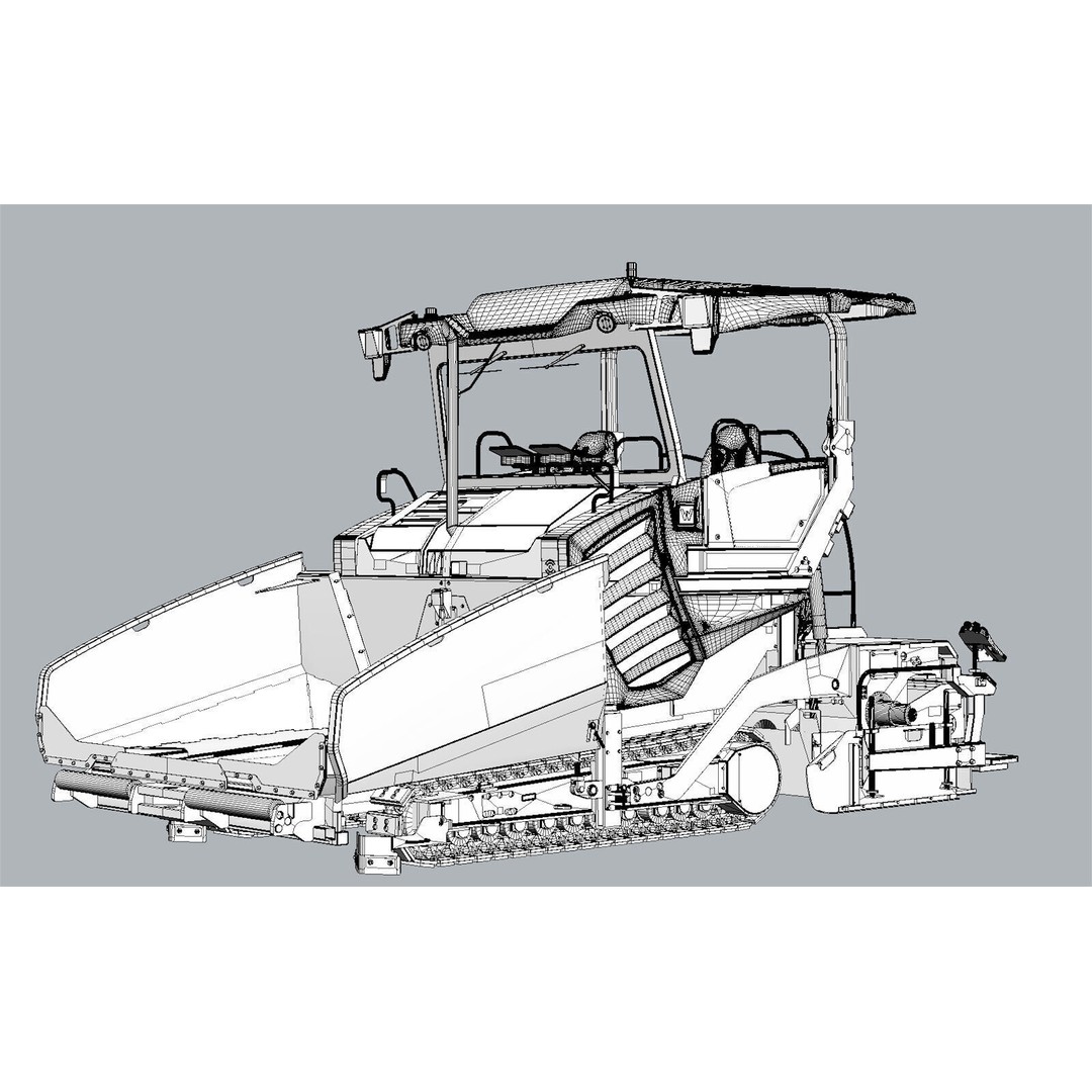 Vogele Super 1800 5i Asphalt Paver 3D Model – PBR Textured, FBX - View 24