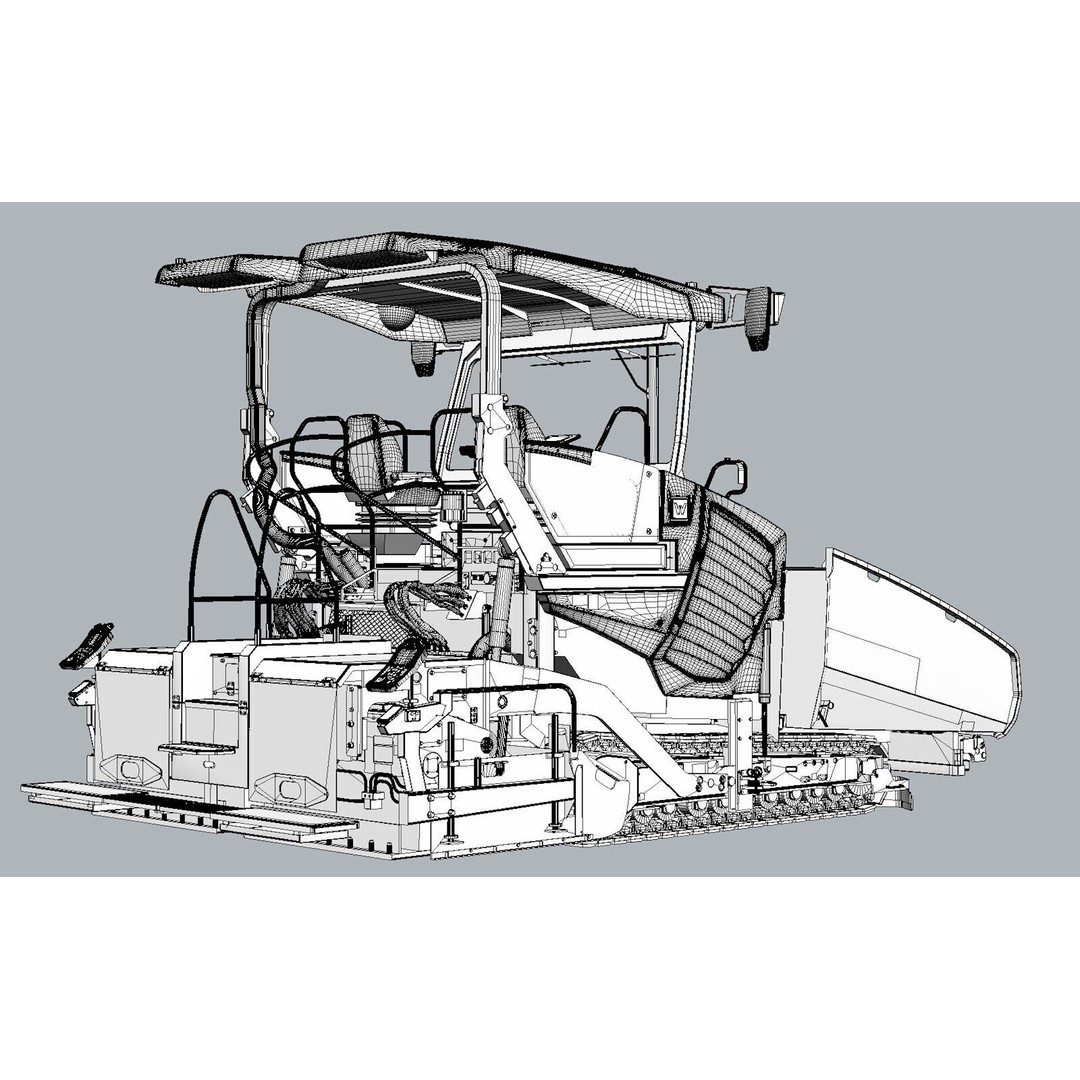 Vogele Super 1800 5i Asphalt Paver 3D Model – PBR Textured, FBX - View 25