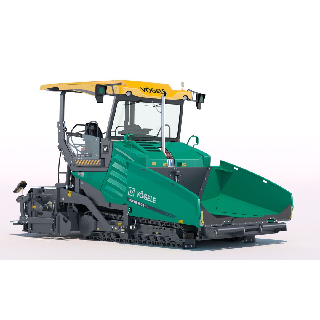Vogele Super 1800 5i Asphalt Paver 3D Model – PBR Textured, FBX - View 3