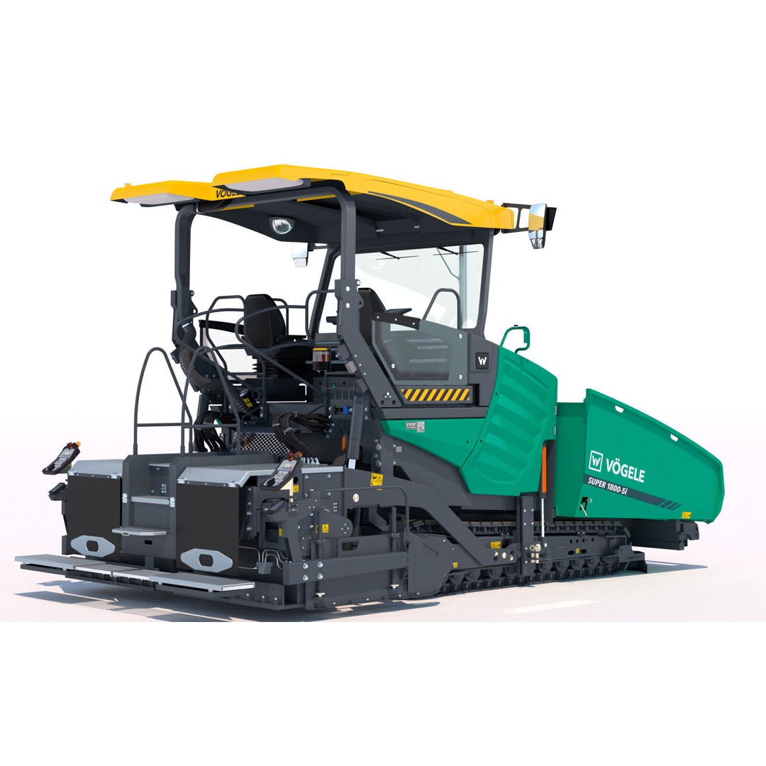 Vogele Super 1800 5i Asphalt Paver 3D Model – PBR Textured, FBX - View 4