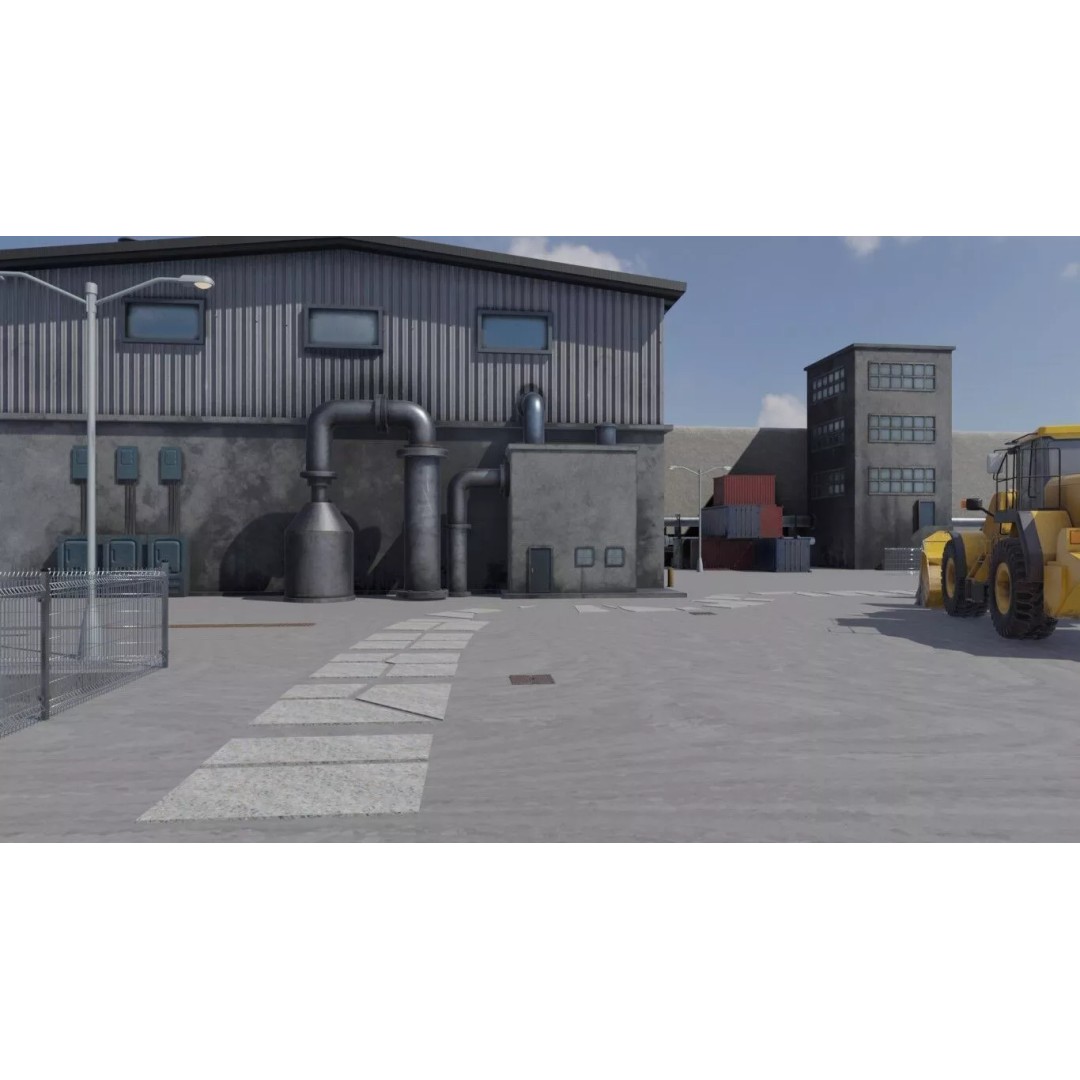 Industrial Waste Processing Facility 3D Model – Realistic Environment, PBR Textures - View 8