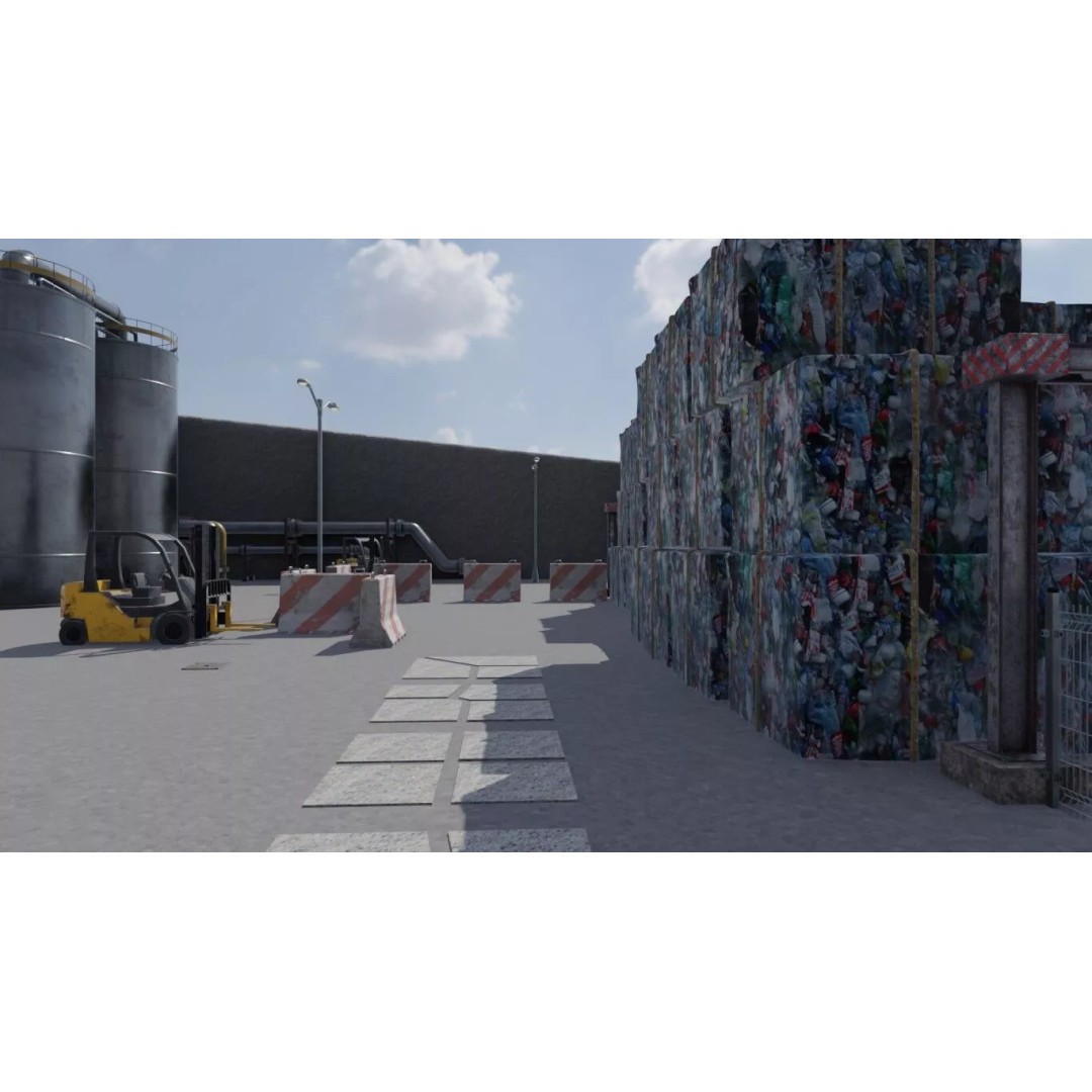 Industrial Waste Processing Facility 3D Model – Realistic Environment, PBR Textures - View 9