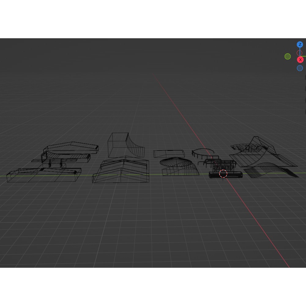Skatepark SK8 3D Model – Low Poly Game Asset, FBX, OBJ - View 10