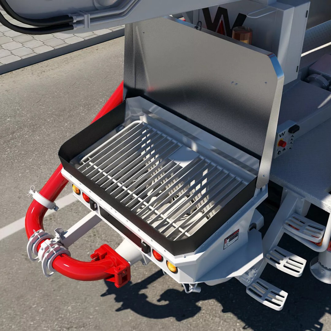 Mercedes AROCS 8X4 Concrete Pump 3D Model – Rigged Animation Asset - View 17