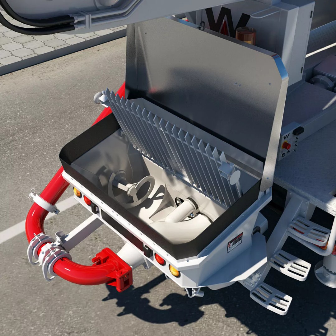 Mercedes AROCS 8X4 Concrete Pump 3D Model – Rigged Animation Asset - View 18