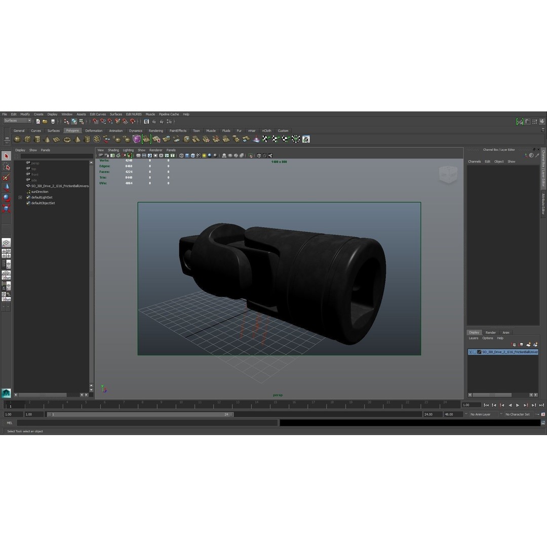 Socket Tool FU8A 3D Model – Low Poly Industrial Tool, FBX, OBJ - View 25