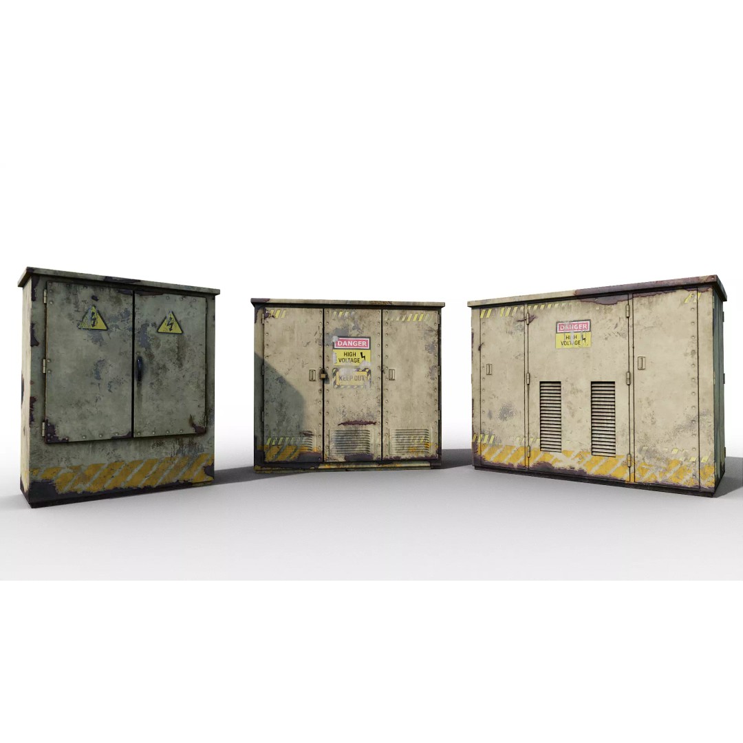 Electrical Boxes 3D Model – Low Poly PBR Asset for Games and Archviz - View 2