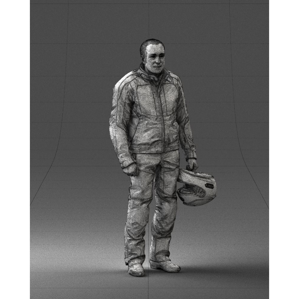 Biker Male Character 3D Model – Low Poly Game Asset, FBX - View 10