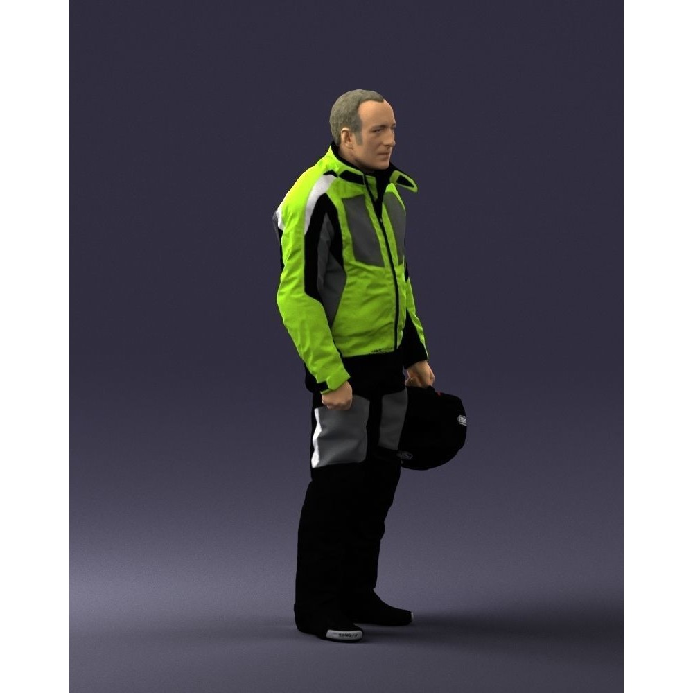 Biker Male Character 3D Model – Low Poly Game Asset, FBX - View 11